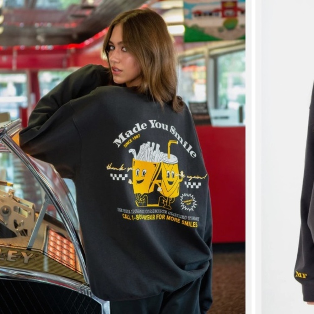Mayfair made you smile French fry Crew neck